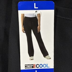 32 Degrees Cool Pants Womens Large Straight Leg Ribbed Athletic Casual NWT